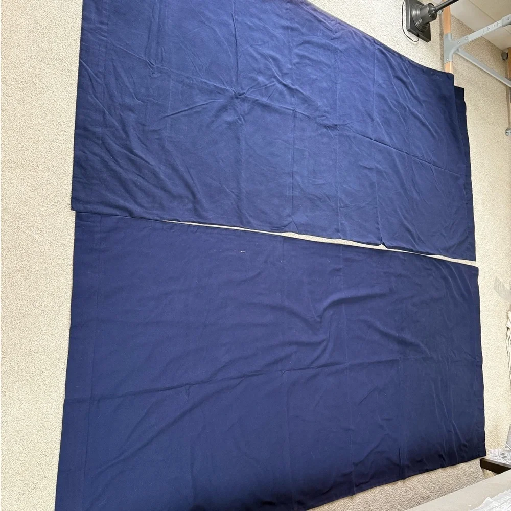 Pottery Barn Kids Quincy Navy Blackout Curtain Panels 44x96 Set of 2
